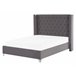 Beliani Cama Terciopelo LUBBON 189x215 Cinza