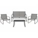 Beliani Conjunto lounge Aço BARREA Cinza