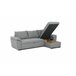 Chaise longue com cama ANTON reversível 3 lugares cinza Cinza