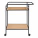 [en.casa] Carro de serviço Hole com 2 prateleiras em metal MDF 62 Preto