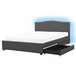 Beliani Cama com estrado Poliéster MONTPELLIER 167x213 Cinza Escuro