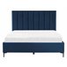 Beliani Cama com estrado Veludo SEZANNE 170x215 Azul Marino
