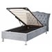Beliani Cama com armazenamento Veludo METZ 126x217 Bege