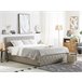 Beliani Cama com estrado Pele sintética ROCHEFORT 150x214 Cinza Escuro
