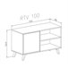  Móvel de TV para sala de estar - 57 x 95 x 40 cm - TV de 32/40 95 Cimento