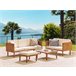 Beliani Conjunto lounge Madeira de acácia BARATTI Creme