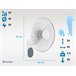Ventilador montado na parede com temporizador e 3 velocidades Branco