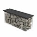 Banco de jardim gabião Friesland WPC 90x25 Preto