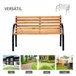 Banco de parque Aço e madeira Outsunny 122x60 Castanho