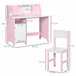 Mesa e Cadeira Infantil MDF e Madeira de Pinho HOMCOM 90x45 Rosa
