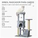 Arranhador para Gatos Aglomerado, Juta e Pelúcia PawHut Cinza