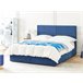 Beliani Cama baú Veludo VERNOYES 188x214 Azul Marino