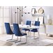 Beliani Silla de comedor ALTOONA Azul Marino