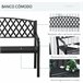 Banco de Jardim Aço e Ferro Fundido Outsunny 128x58 Preto