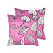Beliani Almofada decorativa MALVA Rosa