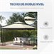 Pérgola de Jardim Aço e Poliéster Outsunny 297x297 Bege