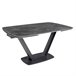 ANGEL CERDA Mesa de jantar extensível barril oval mármore porcelânico e aço preto 240x100 Preto