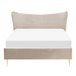 Beliani Cama com estrado Veludo CHALEIX 148x212 Cinza Claro