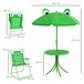 Conjunto Mesa e Cadeiras Exterior Infantil Metal e Poliéster Verde