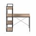 Mesa de escritório com prateleira 3 prateleiras Aço Estilo Industrial Preto/ Madeira