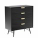 Cómoda EMILY 90x80x40cm 3 gavetas pretas Preto