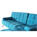 Sofá-cama com chaise longue e mesa de apoio Azul