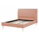 Beliani Cama com estrado Veludo MARVILLE 162x225 Areia