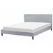 Beliani Cama com estrado Veludo FITOU 190x214 Cinza Claro
