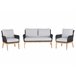 Beliani Conjunto lounge Madeira de acácia MERANO Branco/ Bege