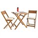 Conjunto de mesa e cadeiras dobráveis ​​de madeira para jardim Natural