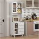 Armário de Cozinha MDF HOMCOM, casa - móveis de armazenamento Branco
