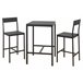 Conjunto de mesa alta com 2 bancos JAMIE Conjunto de mesa alta com 2 bancos JAMIE Preto