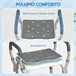 Banco de Duche Alumínio, HDPE e EVA HOMCOM, casa - casa de banho Cinza