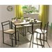 Conjunto de Mesa e 4 Cadeiras SIDNEY Preto/ Madeira