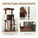 Arranhador para Gatos Melamina de Madeira e Sisal PawHut Castanho