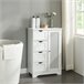 Armário de casa de banho Karlsøy com 1 porta 4 gavetas MDF rattan Branco