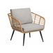 Beliani Conjunto lounge Ratan sintético CORINTH II Cinza Claro