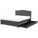 Beliani Cama com estrado Poliéster MONTPELLIER 187x213 Cinza Escuro