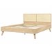 Beliani Cama com estrado Aglomerado de madeira, Rattan/vime MONPAZIER 167x209 Castanho