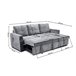 Sofá Cama Com Baú e Chaise Longue Cinza Claro