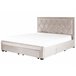 Beliani Cama com armazenamento Veludo LIEVIN 185x217 Bege