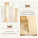 Arranhador para Gatos Aglomerado, Pelúcia e Sisal PawHut Bege