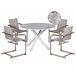 Beliani Conjunto de comedor MALETTO/COSOLETO Branco/cinza