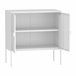 Aparador Castelli com 2 portas de aço perfuradas Branco