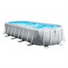 Piscina oval amovível Intex estrutura prisma oval 610x305x122 cm com purificador Cinza
