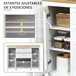 Aparador de Cozinha MDF e Vidro Temperado HOMCOM, casa - cozinha 120 Branco