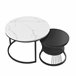 Mesa de centro, mesa de sala, iluminação LED, gavetas 70x45 Branco/ Preto