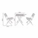 Set de jardim com mesa e 2 cadeiras KORA cinzento Cinza