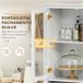 Armário de Cozinha MDF e Vidro Temperado HOMCOM, casa - cozinha Branco