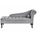 Beliani Chaise longue à direita Veludo PESSAC Cinza Claro